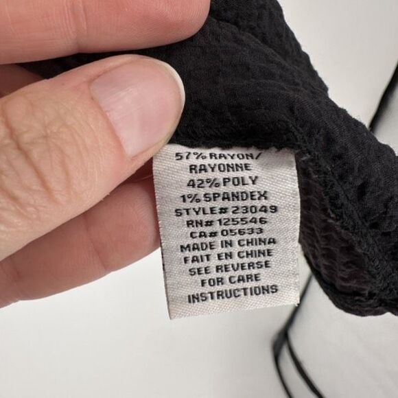 Habitat‎ Asymmetric Hem Colorblock Boho Tunic Top Medium Exposed Seam Gray Black - Picture 4 of 11